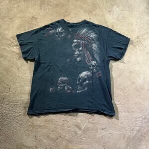 Y2K Black Skulls Graphic T-Shirt